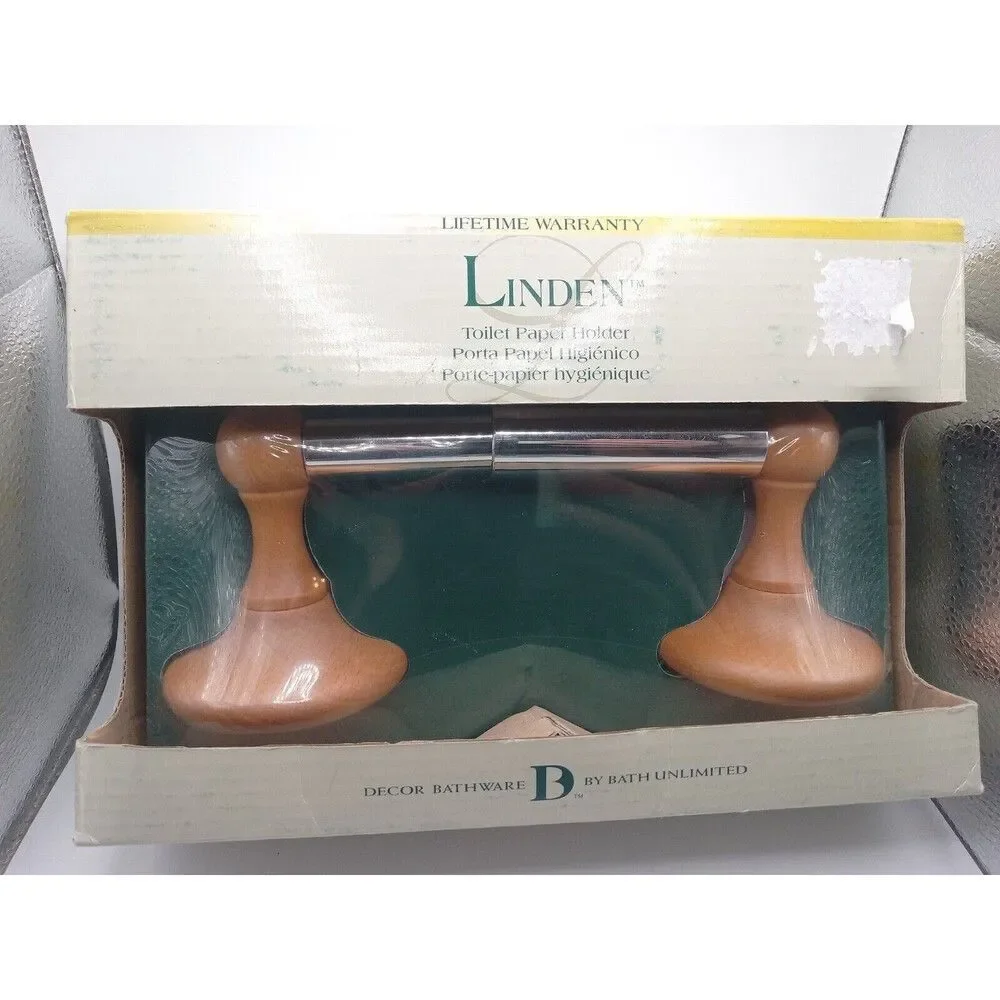 BATH UNLIMITED DECOR BATHWARE LINDEN TOILET PAPER HOLDER 51107 OAK